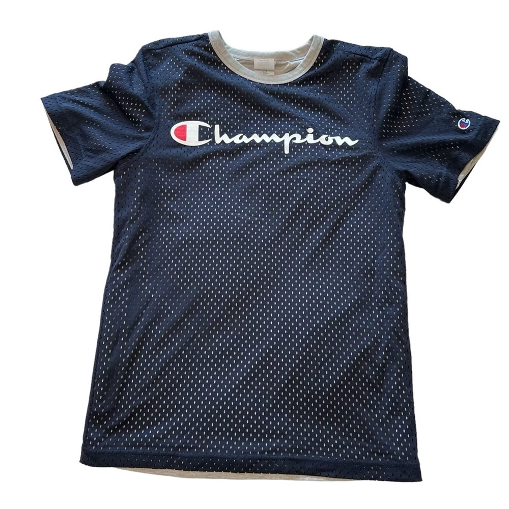 Champion Mesh Men’s Blue Short Sleeve Athletic T Shirt